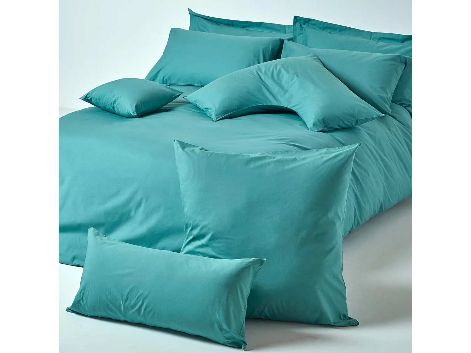 Homescapes Teal Egyptian Cotton V Shaped Pillowcase 200 TC
