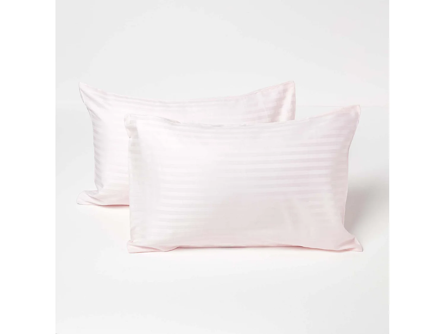 Homescapes Pink Cotton Stripe Kids Pillowcases 40 x 60 cm 330 Thread Count, 2 Pack