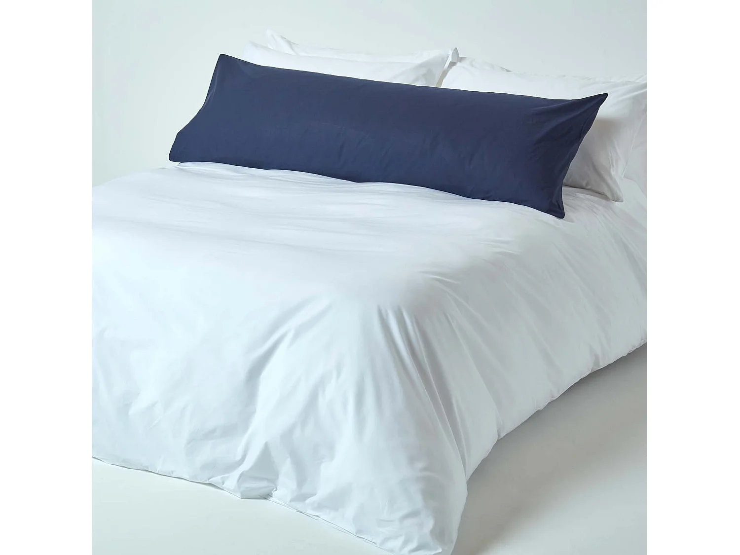 Homescapes Navy Blue Egyptian Cotton Housewife Body Pillowcase 200 TC