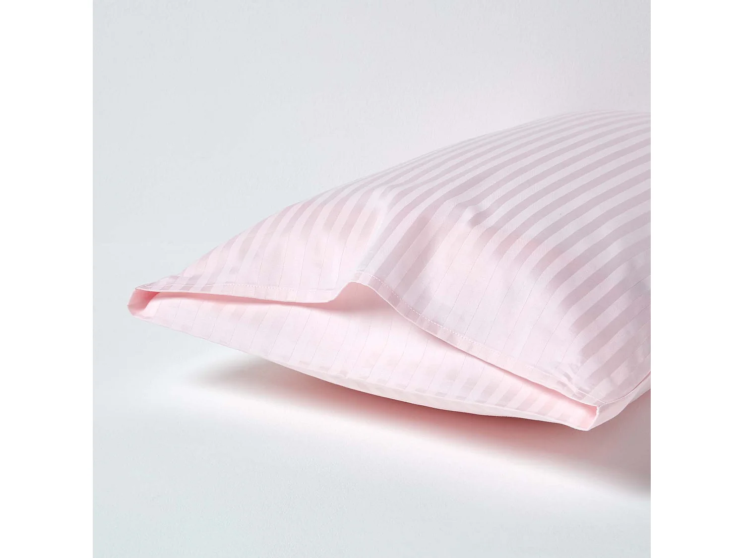 Homescapes Pink Egyptian Cotton Satin Stripe Housewife Pillowcase 330 TC