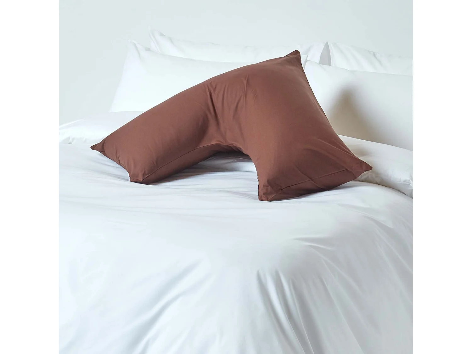 Homescapes Brown Egyptian Cotton V Shaped Pillowcase 200 TC