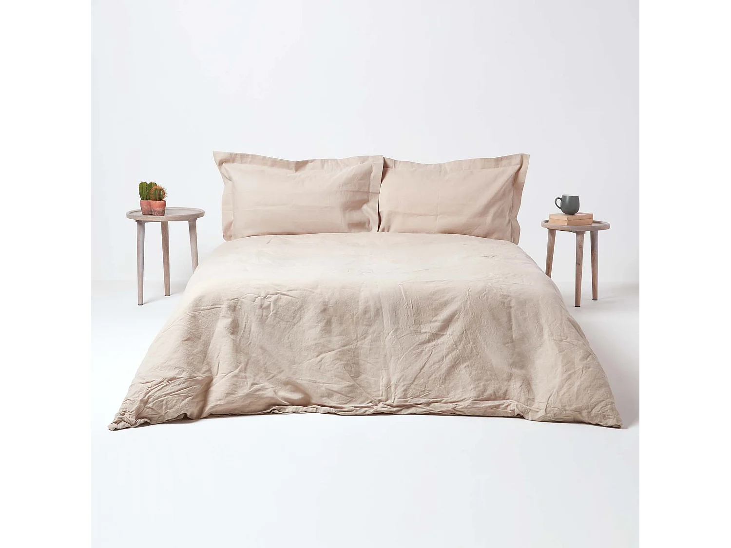 Homescapes Natural Linen Oxford Pillowcase, King