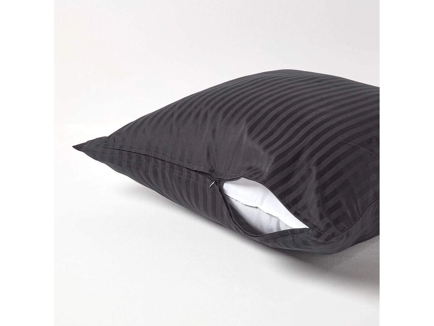 Homescapes Black Continental Egyptian Cotton Pillowcase 330 TC, 60 x 60 cm