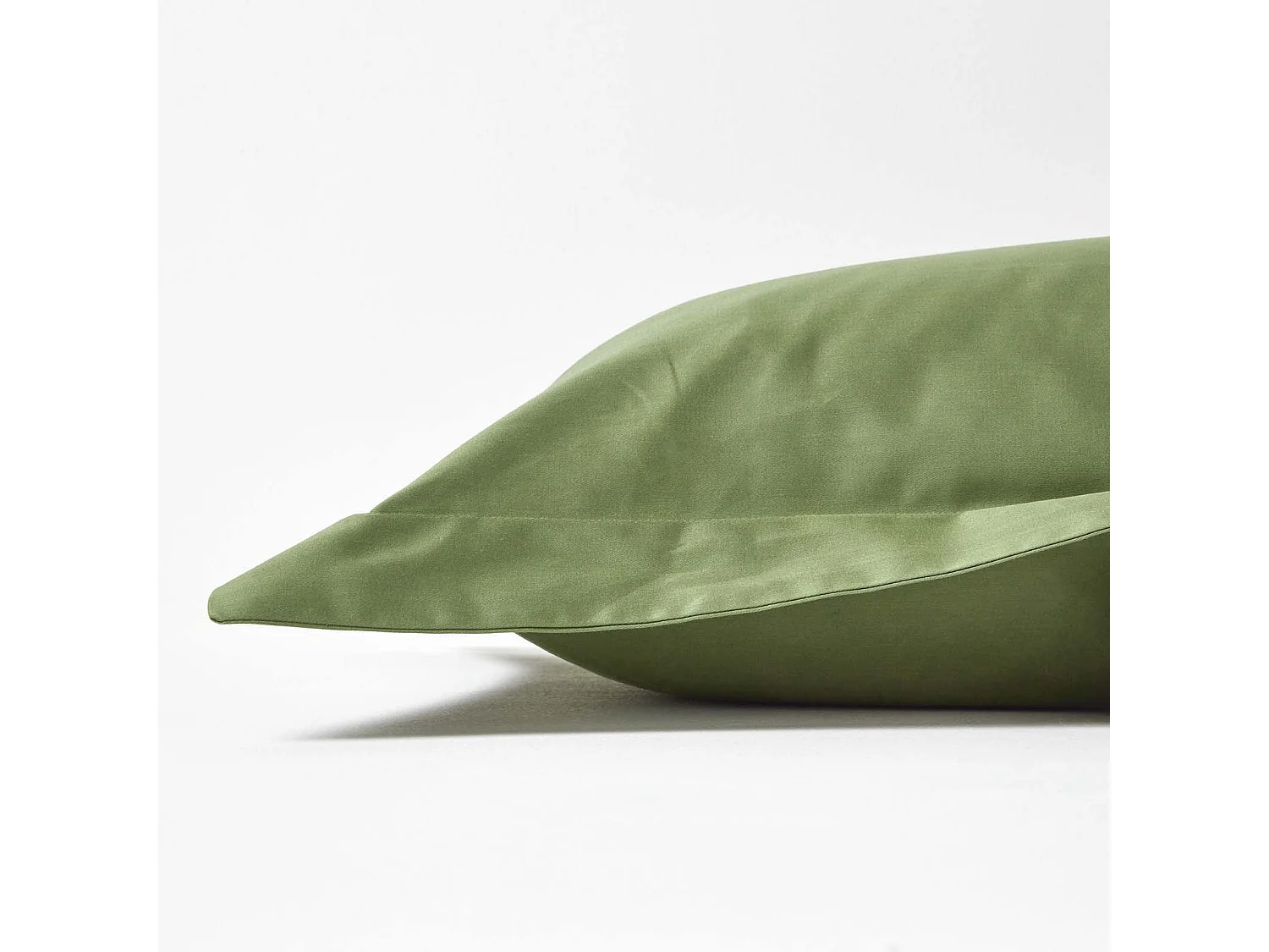 Homescapes Moss Green Organic Cotton Oxford Pillowcase 400 TC, King Size