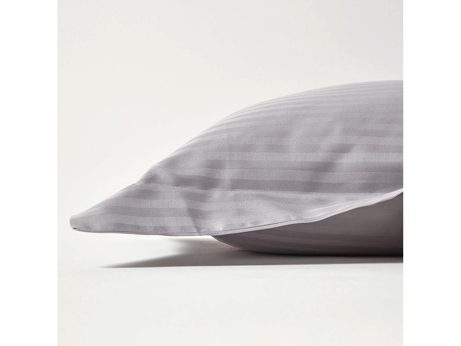Homescapes Grey Egyptian Cotton Satin Stripe King Size Oxford Pillowcase 330 TC