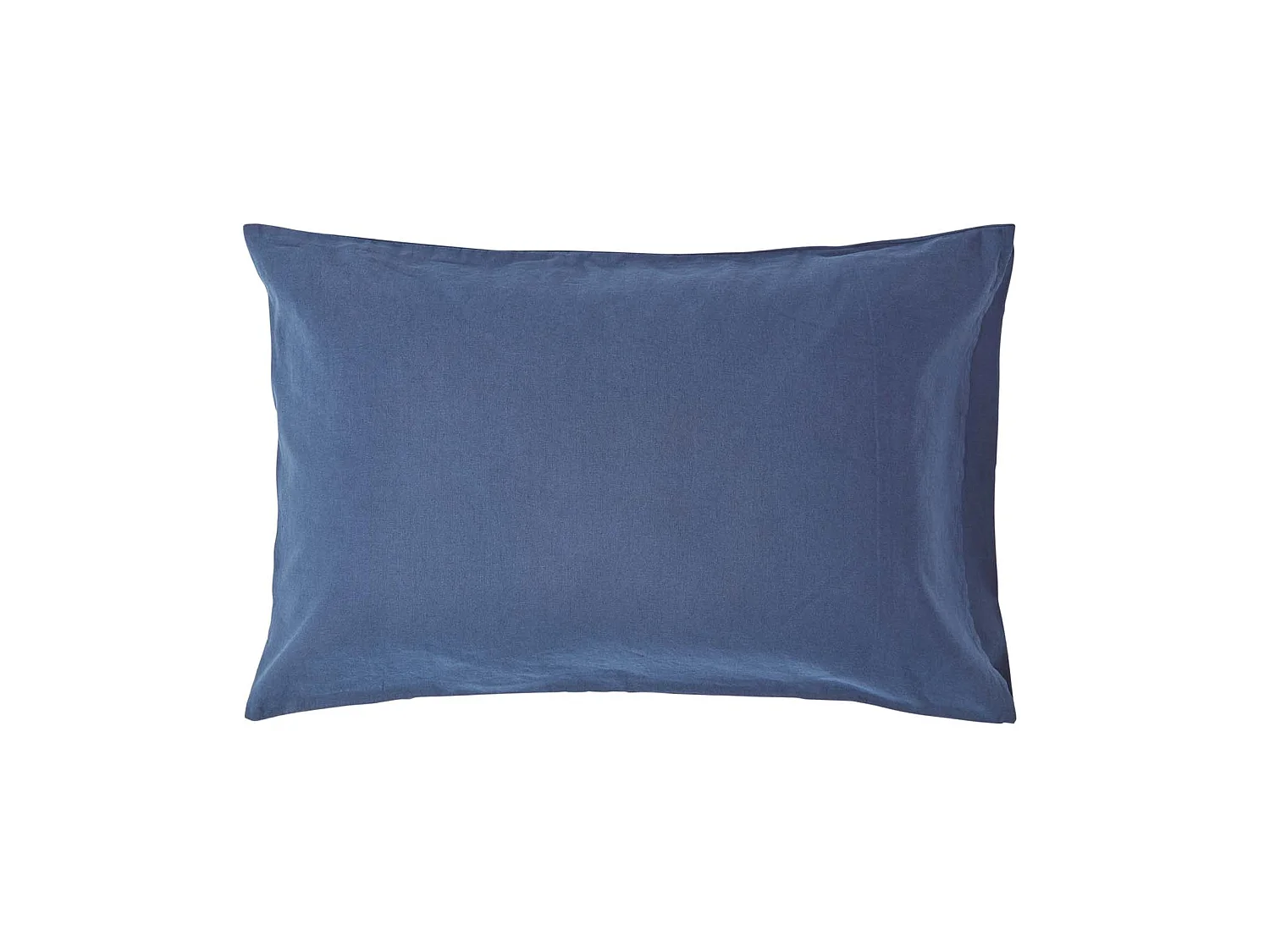 Homescapes Navy Blue Linen Housewife Pillowcase, Standard