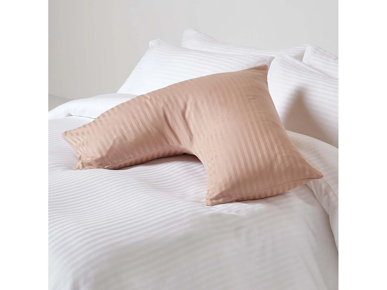 Homescapes Taupe Beige Egyptian Cotton Super Soft V Shaped Pillowcase 330 TC