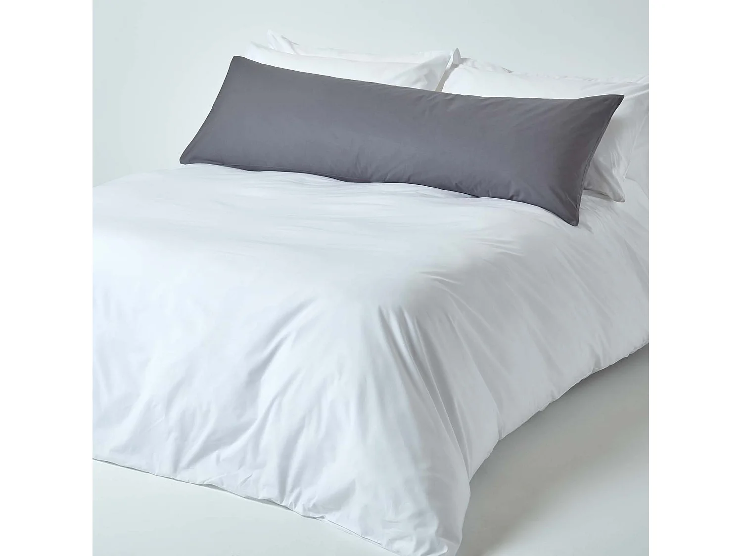 Homescapes Dark Grey Egyptian Cotton Housewife Pillowcase 200 TC, Body Pillowcase
