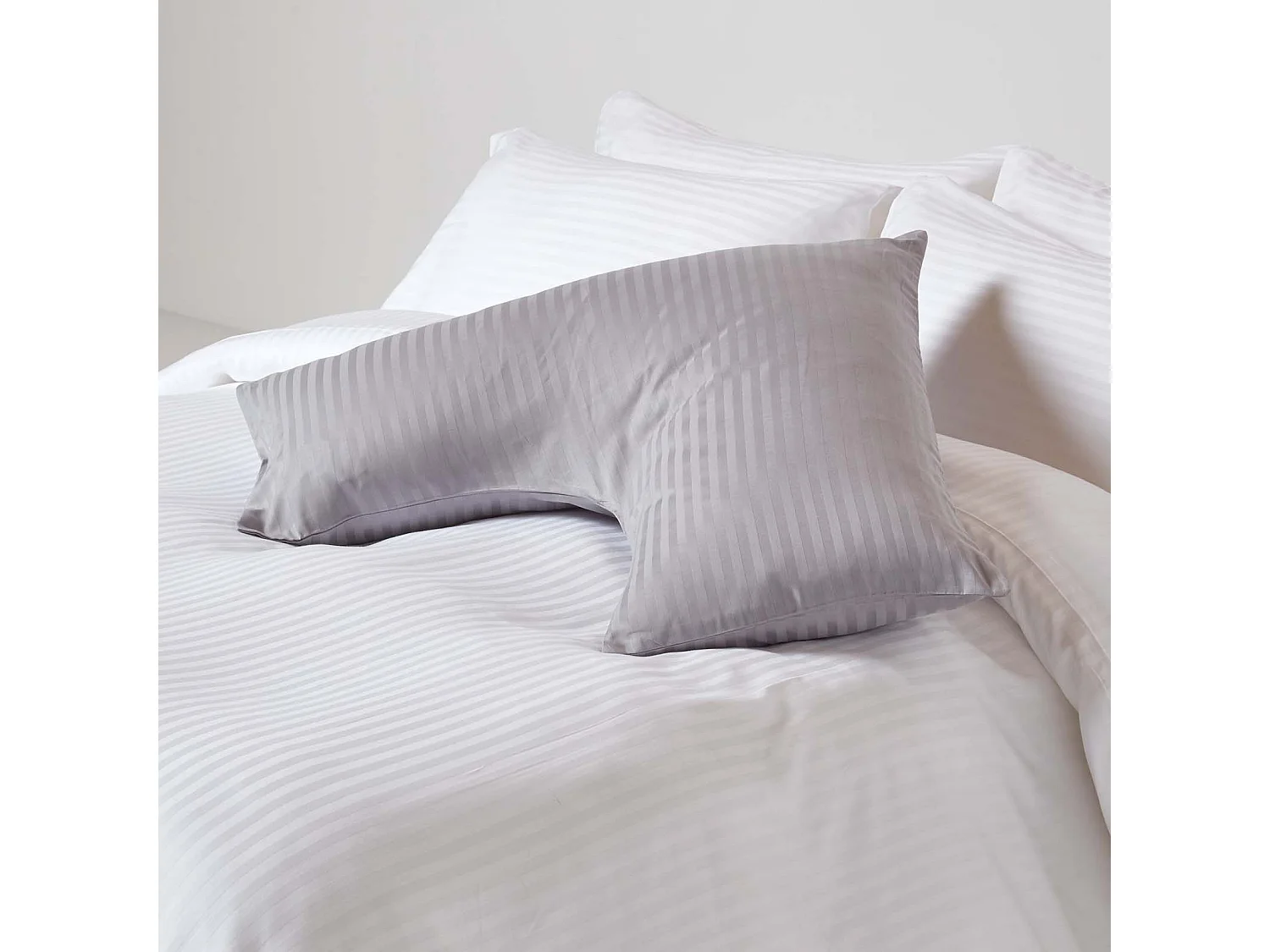 Homescapes Grey Egyptian Cotton Super Soft V Shaped Pillowcase 330 TC