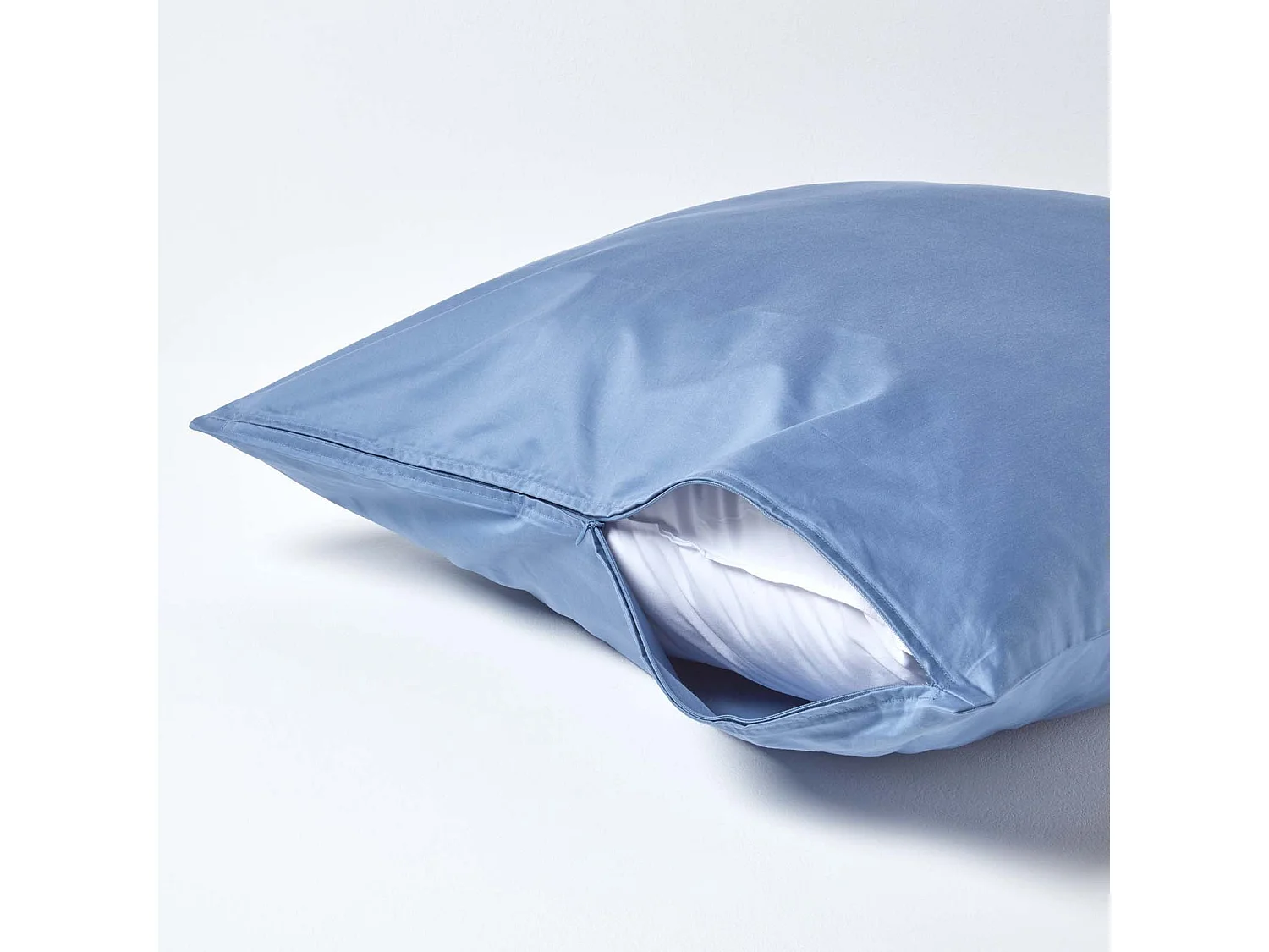 Homescapes Air Force Blue Continental Pillowcase 1000 TC, 80 x 80cm