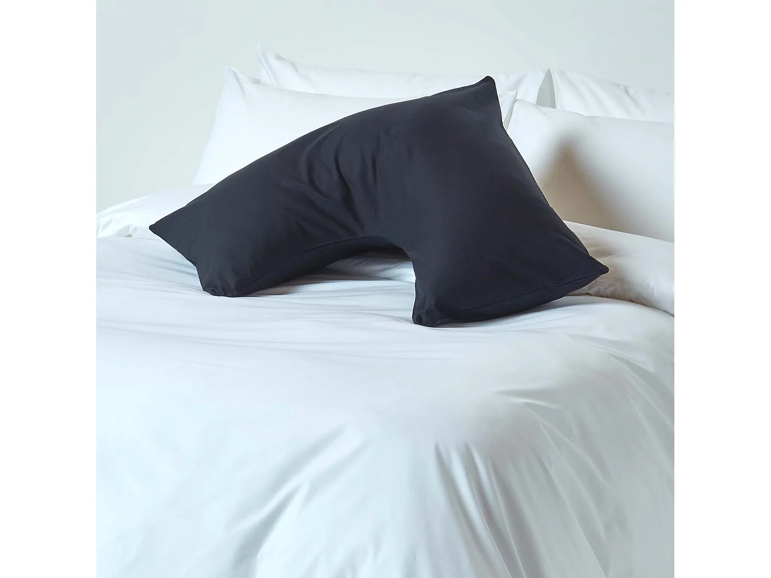Homescapes Black Egyptian Cotton V Shaped Pillowcase 200 TC