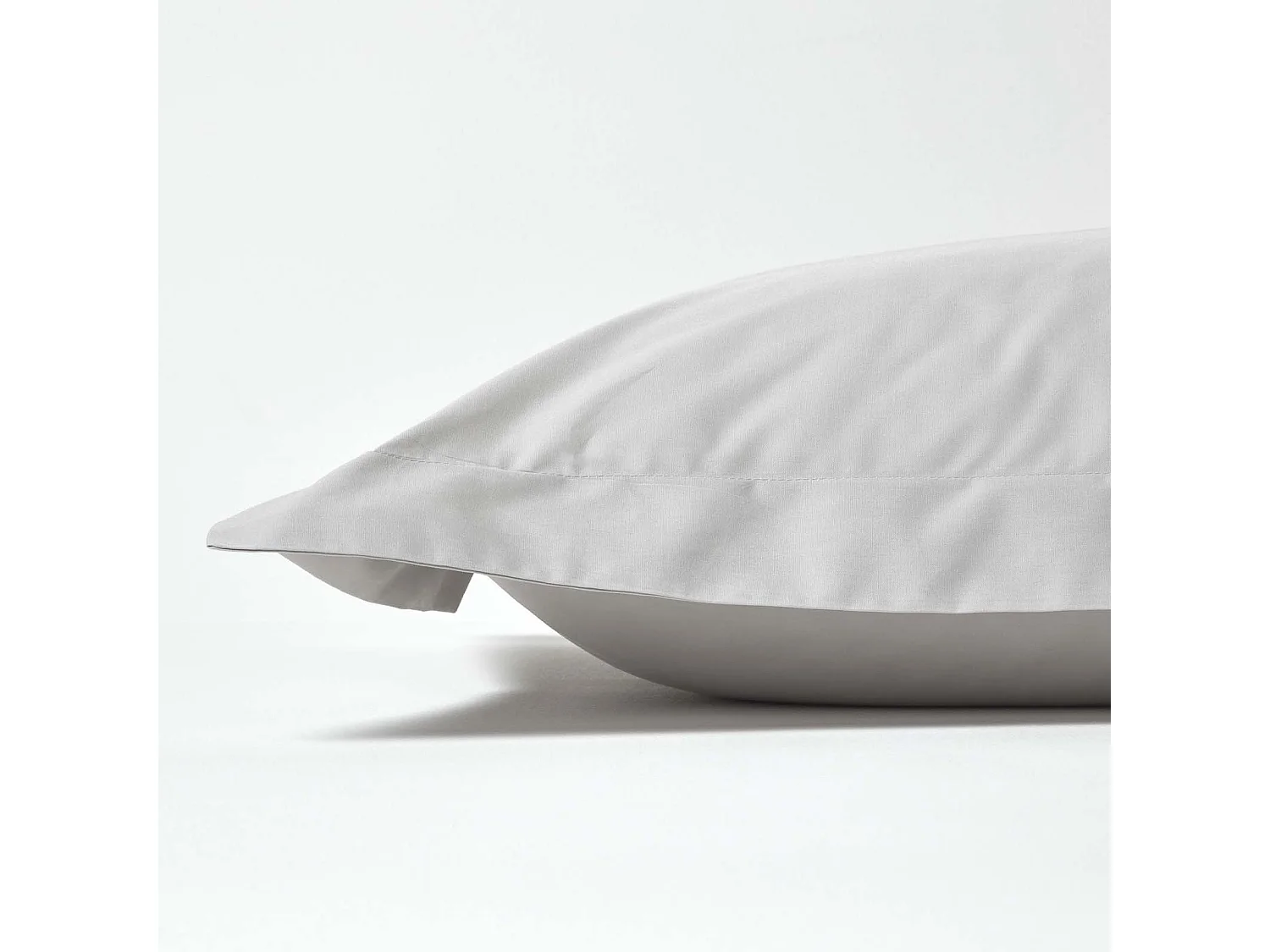 Homescapes Silver Grey Egyptian Cotton Oxford Pillowcase 200 TC, Standard Size