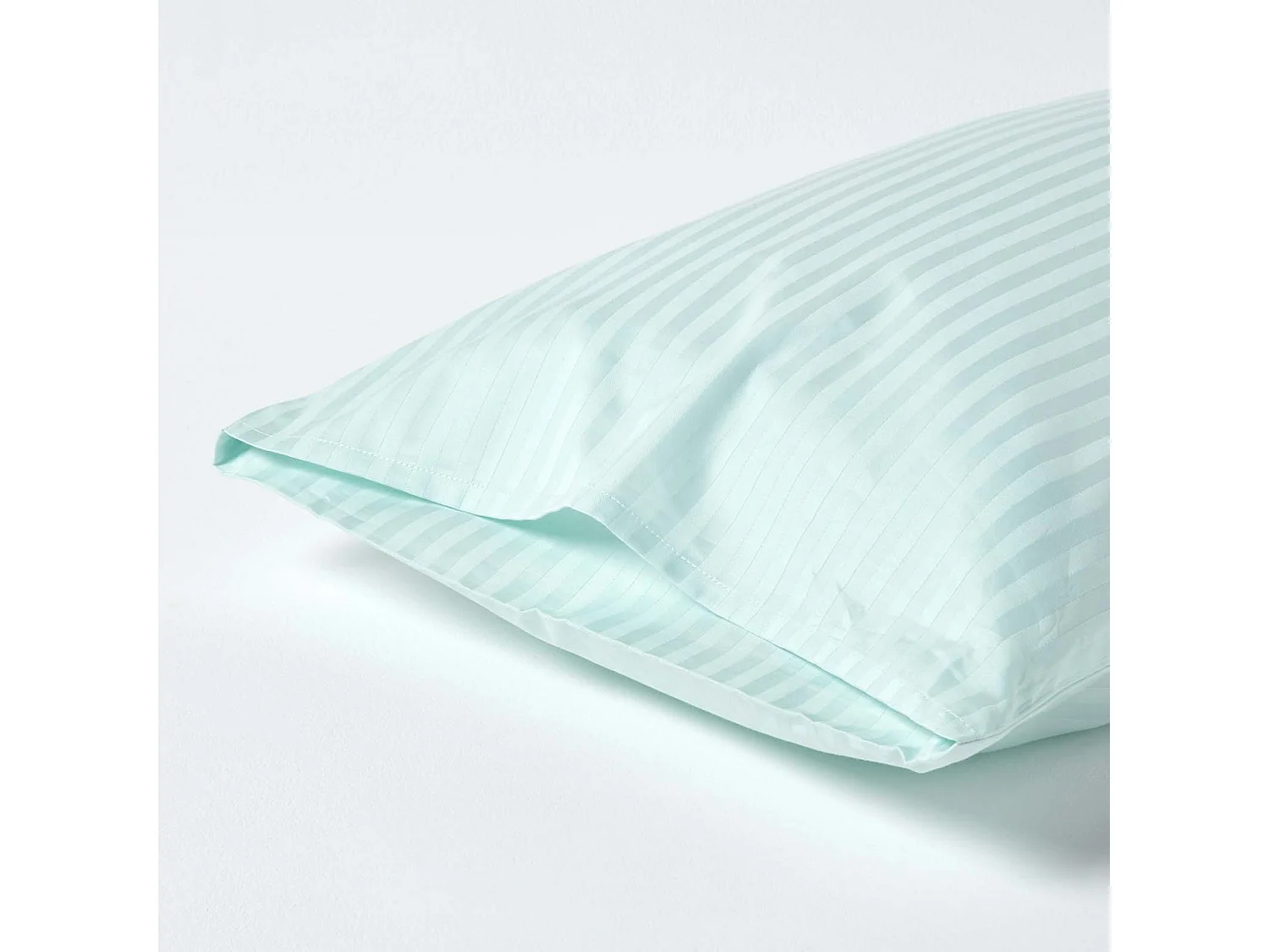 Homescapes Blue Egyptian Cotton Satin Stripe Housewife Pillowcase 330 TC