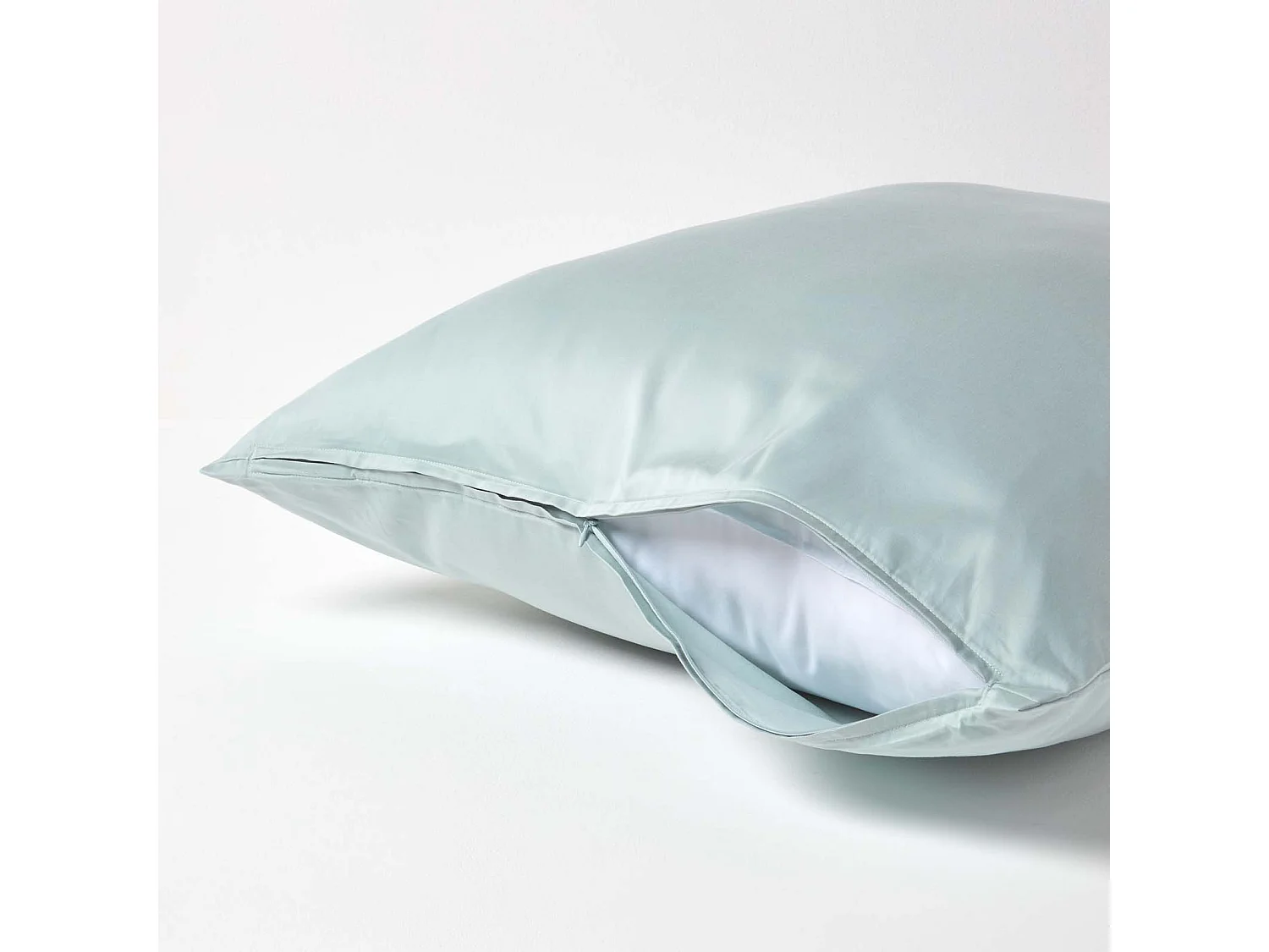 Homescapes Duck Egg Blue Organic Cotton Continental Pillowcase 400 TC, 80 x 80 cm