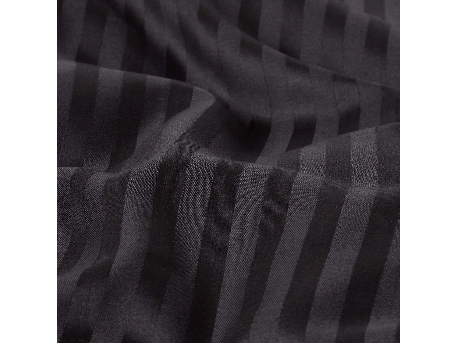 Homescapes Black Egyptian Cotton Satin Stripe Oxford Pillowcase 330 TC