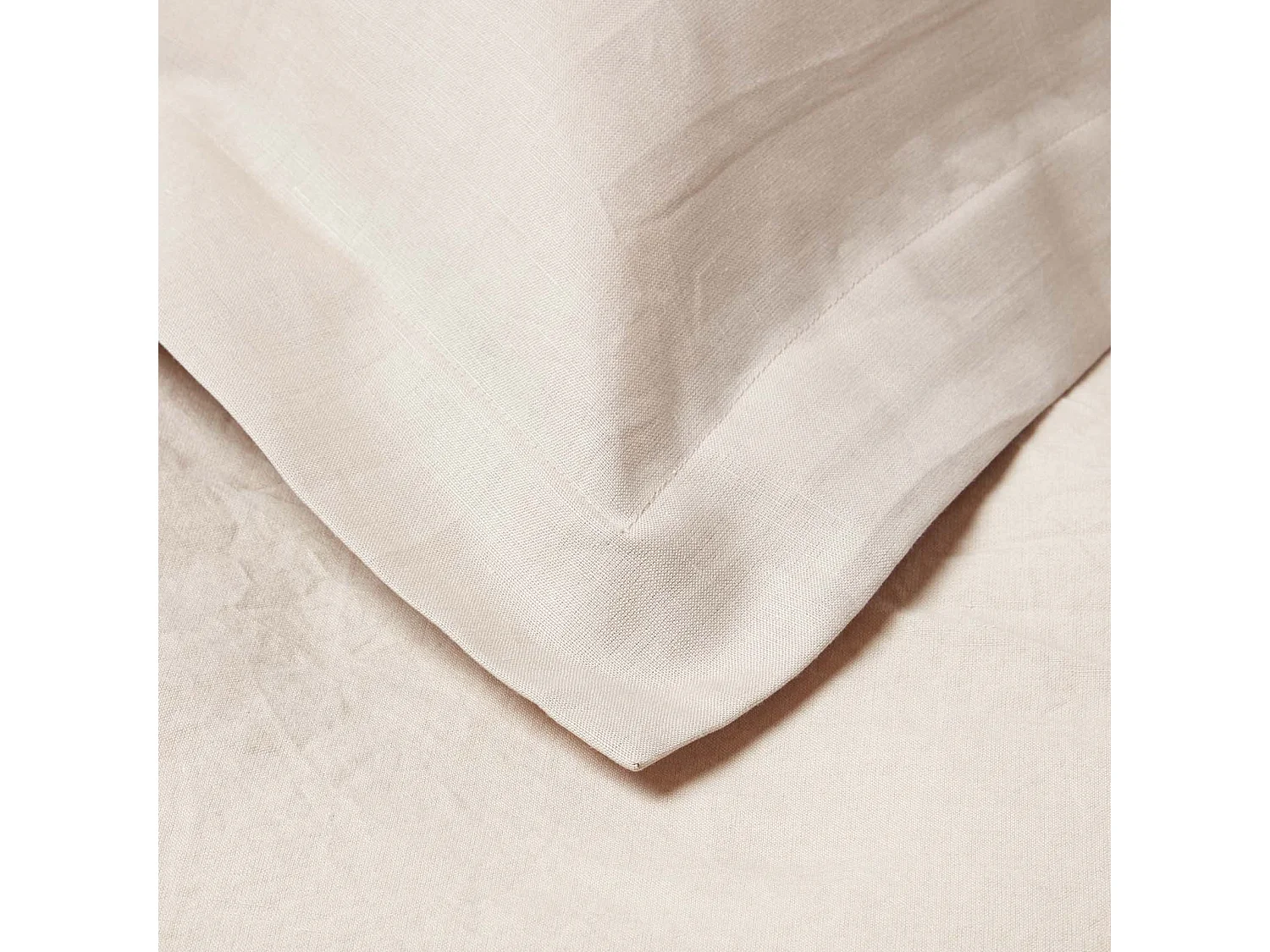 Homescapes Natural Linen Oxford Pillowcase, Standard