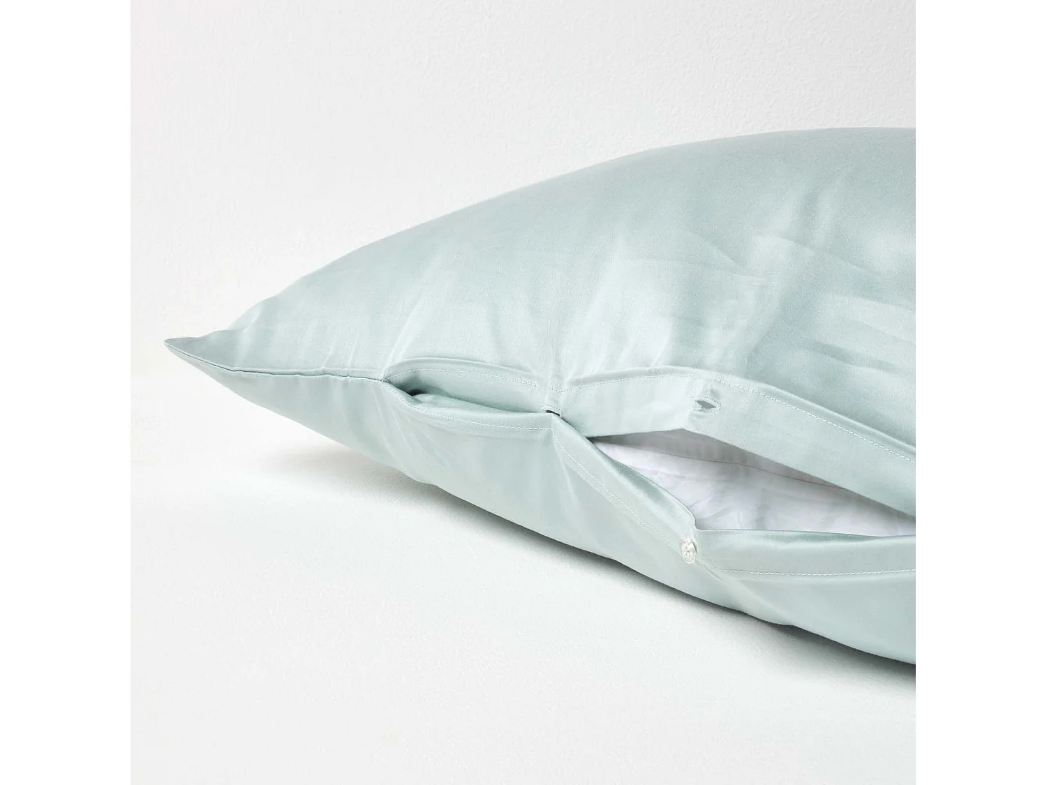Homescapes Duck Egg Blue V Shaped Pillowcase Organic Cotton 400 Thread Count