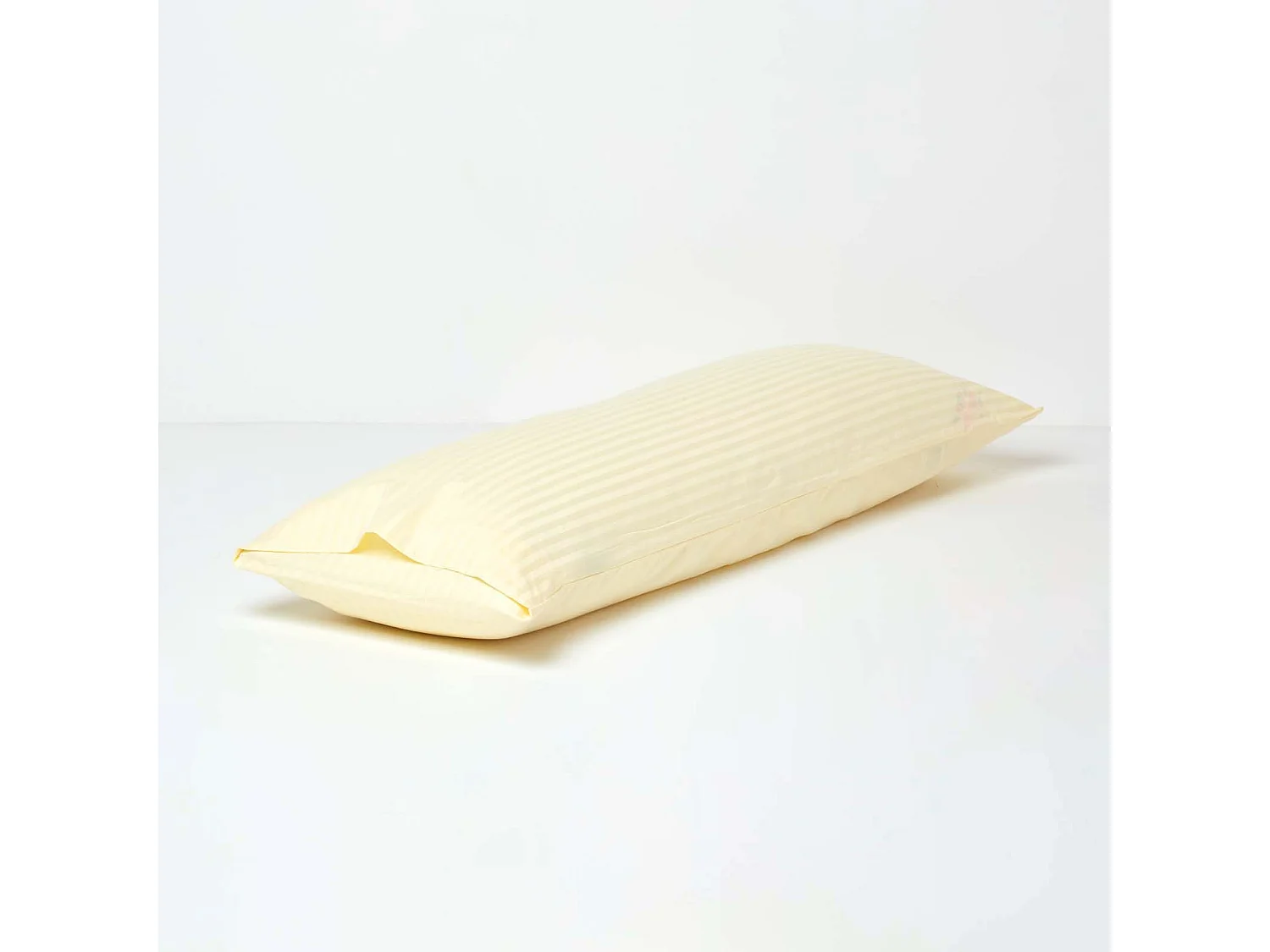 Homescapes Pastel Yellow Egyptian Cotton Ultrasoft Body Pillowcase 330 TC