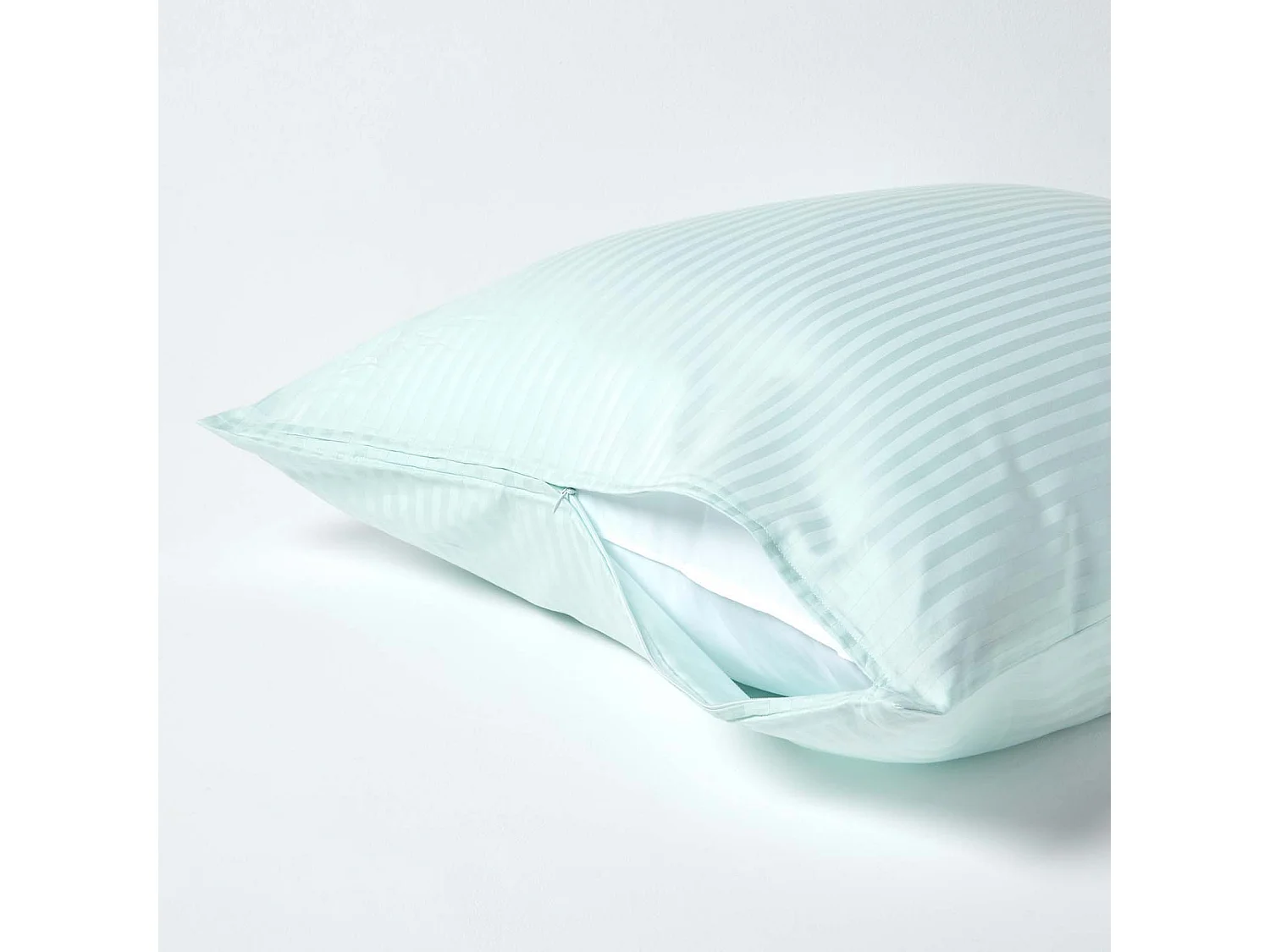 Homescapes Blue Continental Egyptian Cotton Pillowcase 330 TC, 80 x 80 cm
