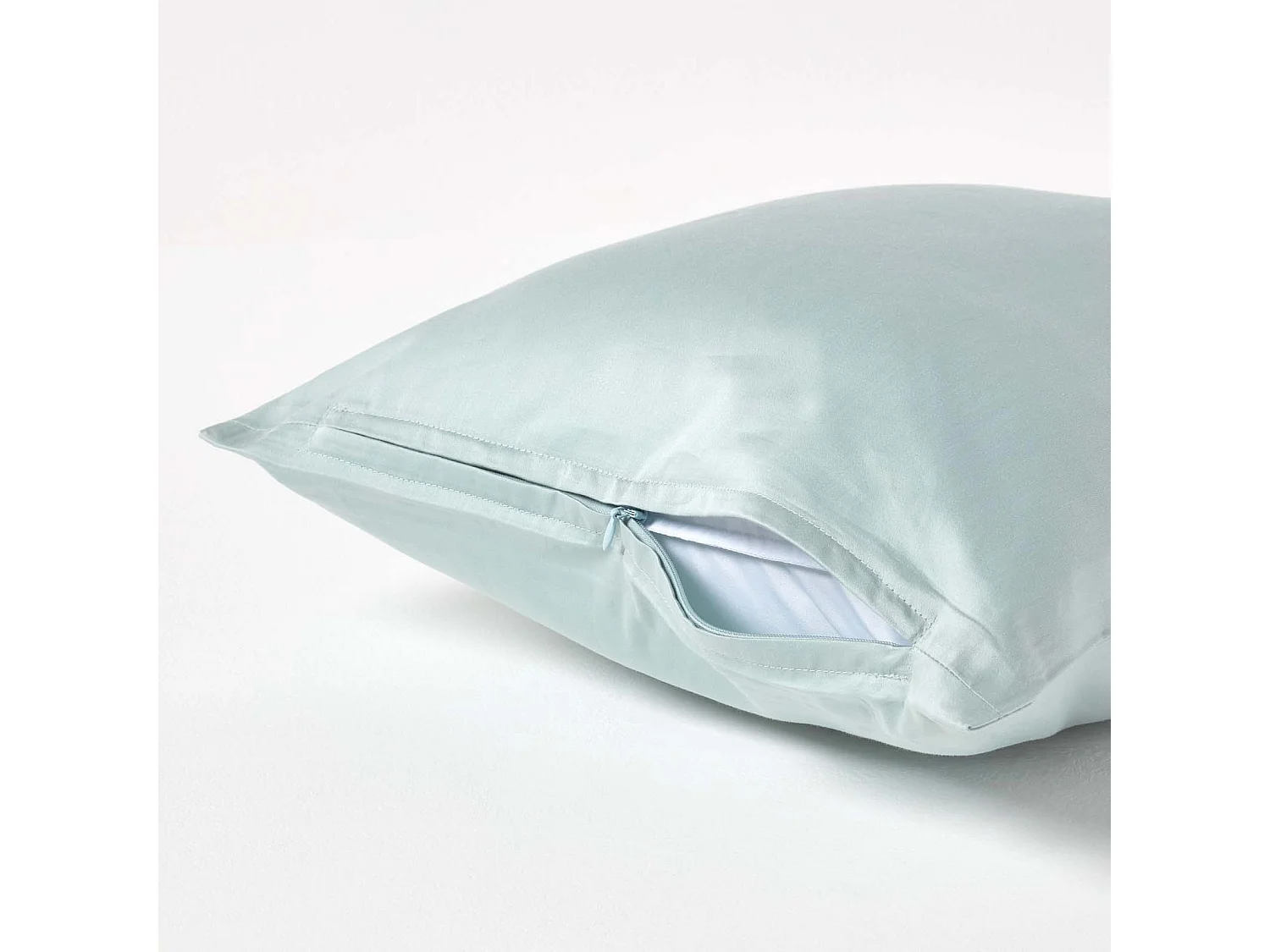 Homescapes Duck Egg Blue Organic Cotton Continental Pillowcase 400 TC, 40 x 40 cm