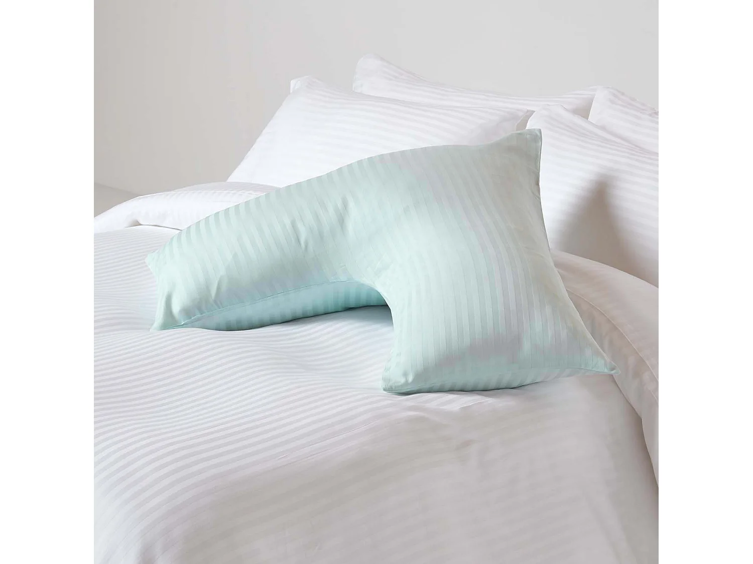 Homescapes Aqua Blue Egyptian Cotton Super Soft V Shaped Pillowcase 330 TC