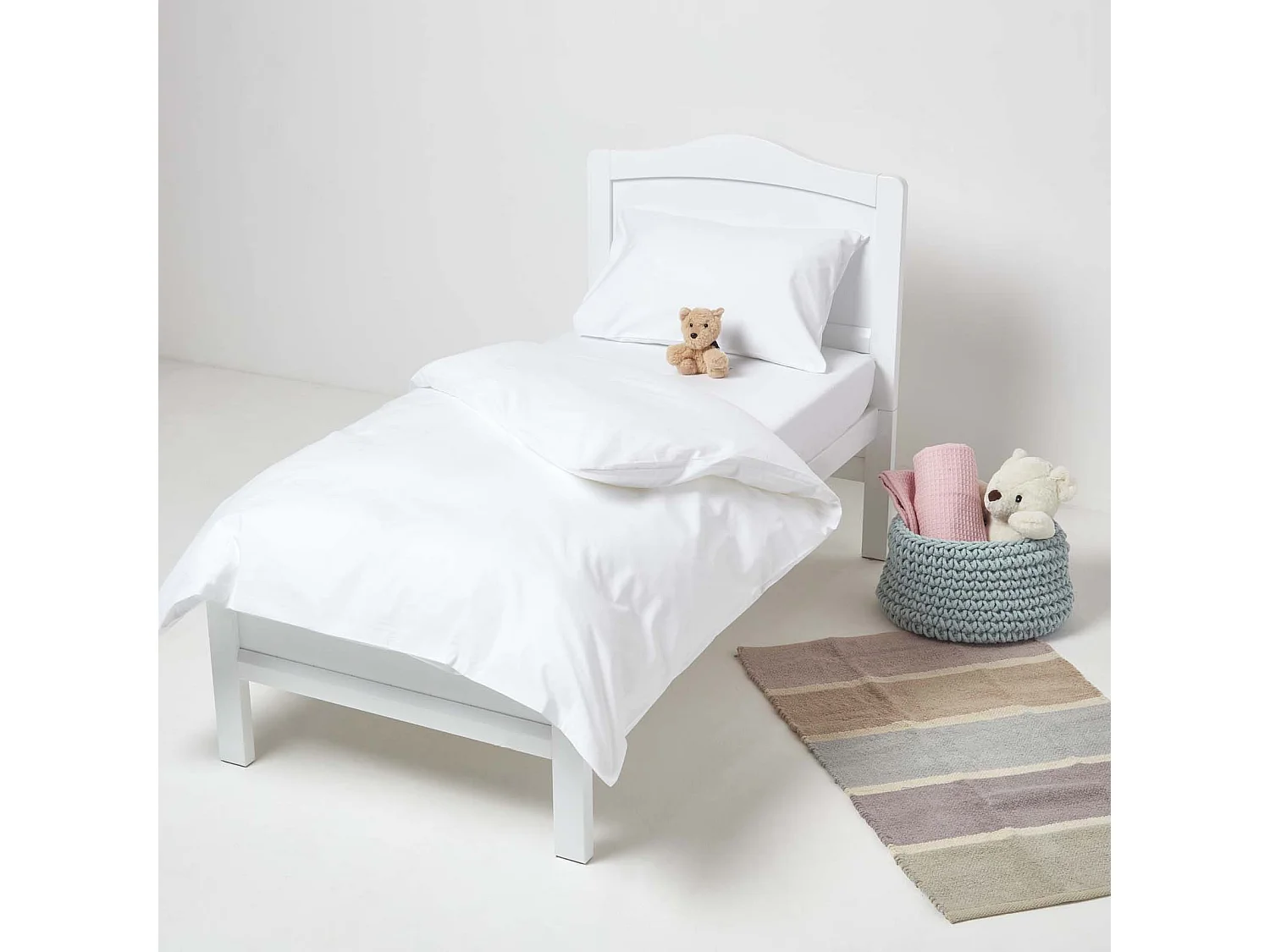 Homescapes White Cotton Kids Pillowcases 40 x 60 cm 200 Thread Count, 2 Pack