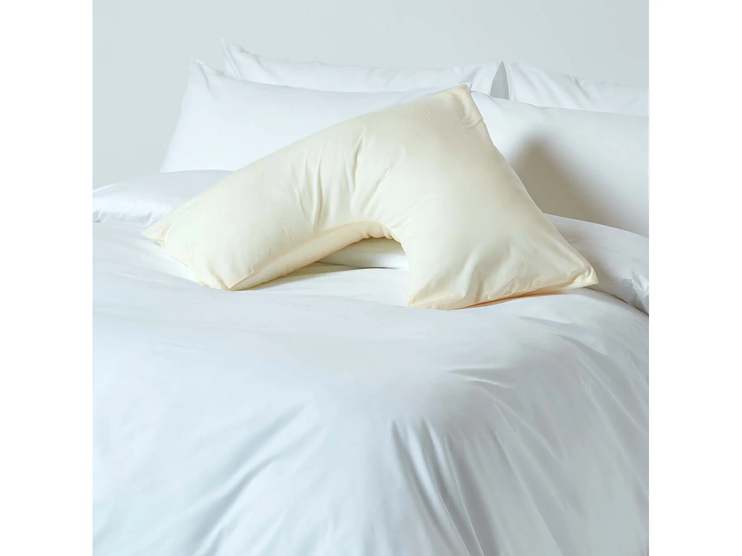 Homescapes Cream Egyptian Cotton V Shaped Pillowcase 200 TC