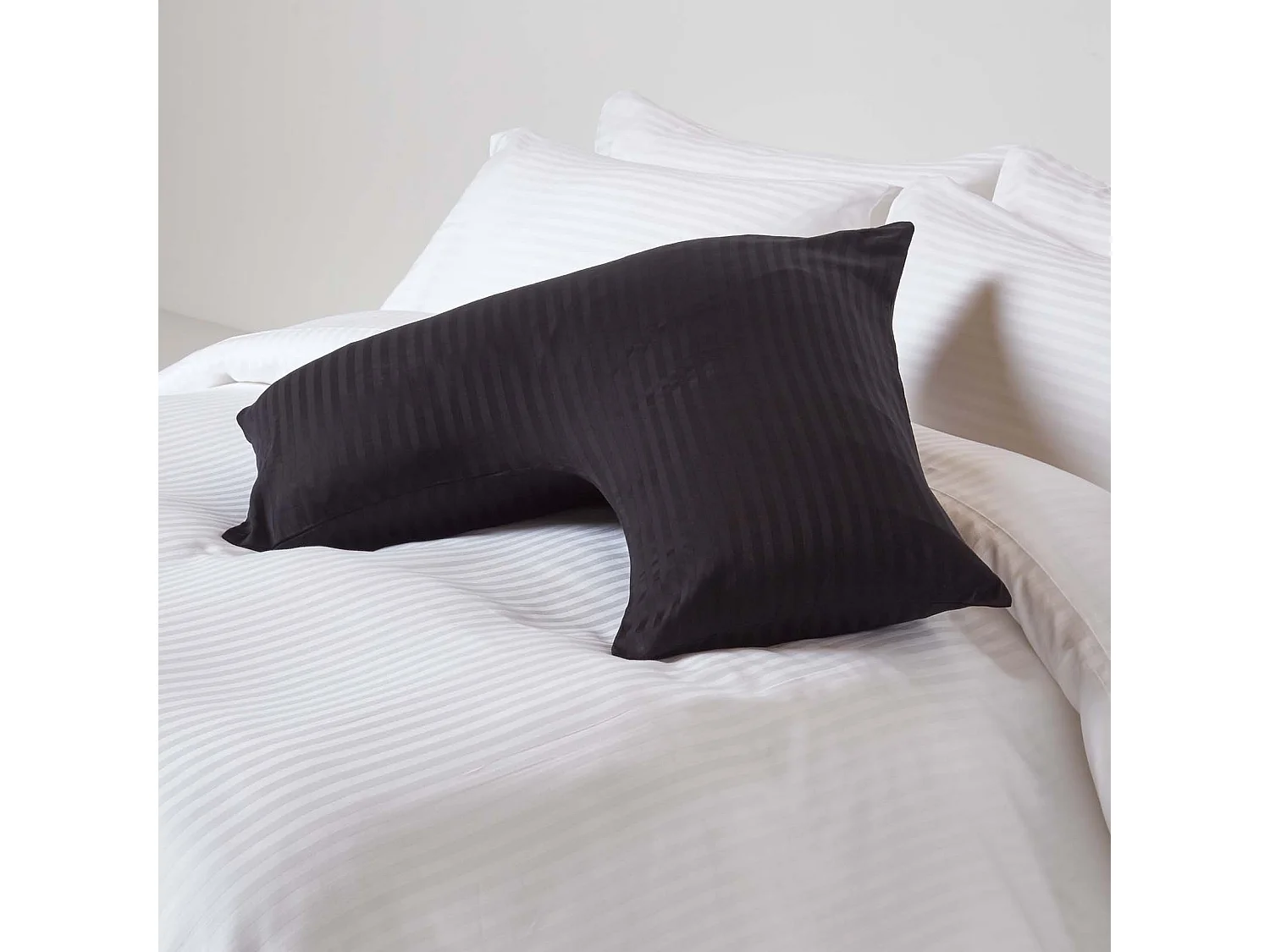 Homescapes Black Egyptian Cotton Super Soft V Shaped Pillowcase 330 TC