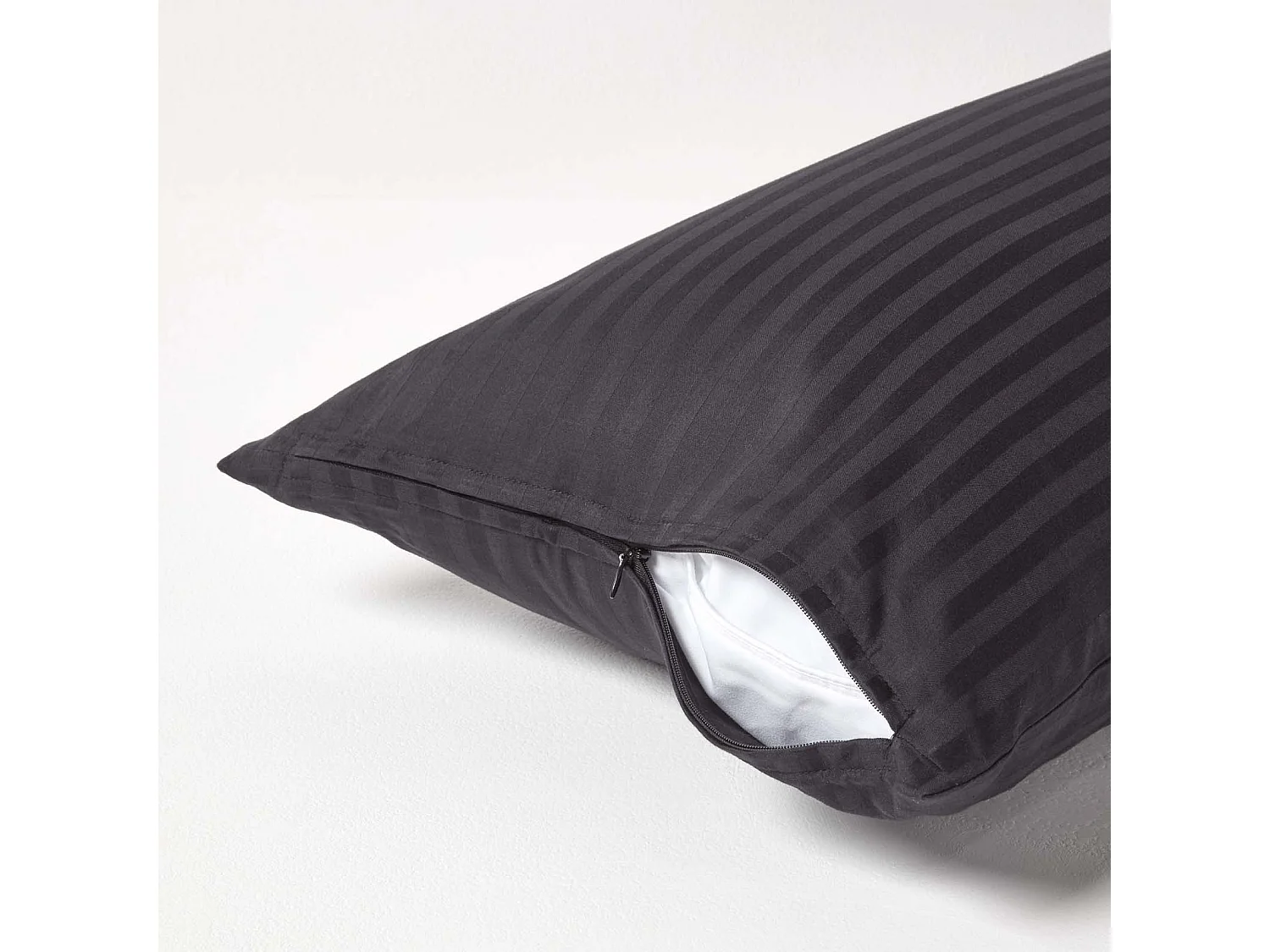 Homescapes Black Continental Egyptian Cotton Pillowcase 330 TC, 40 x 80 cm