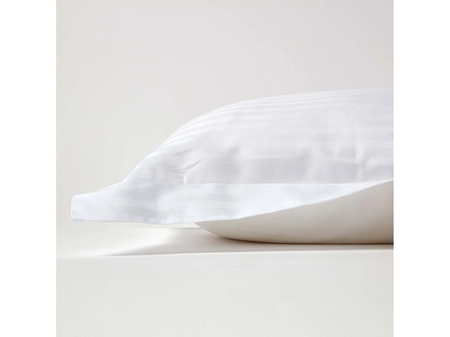 Homescapes White Egyptian Cotton Satin Stripe Oxford Pillowcase 330 TC