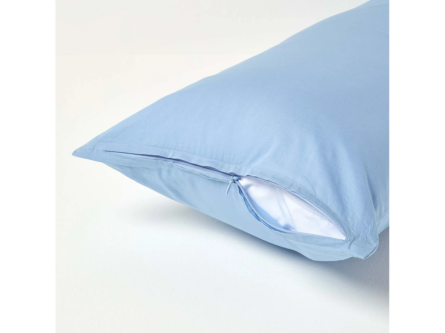 Homescapes Blue Continental Egyptian Cotton Pillowcase 200 TC, 40 x 80 cm
