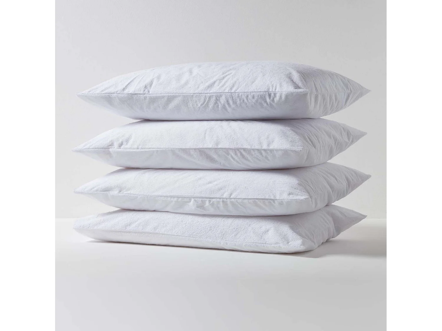 Homescapes Terry Towelling Waterproof Pillow Protectors Standard Size, Pack of 4