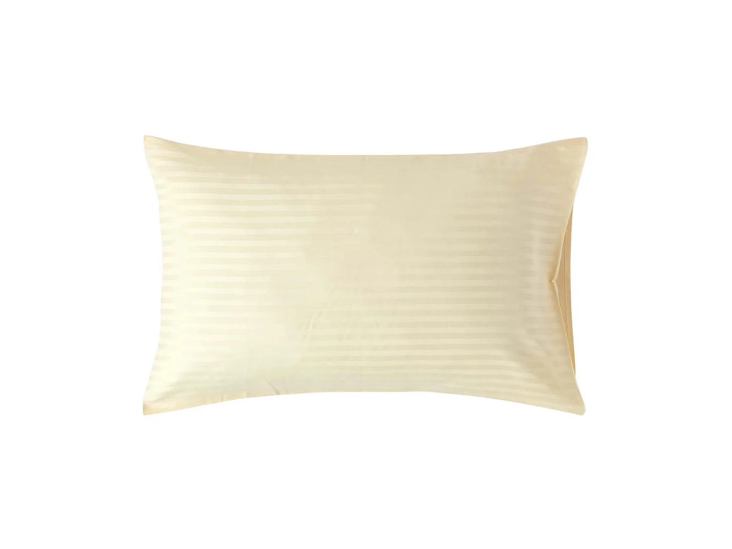 Homescapes Pastel Yellow Egyptian Cotton Satin Stripe Housewife Pillowcase 330 TC
