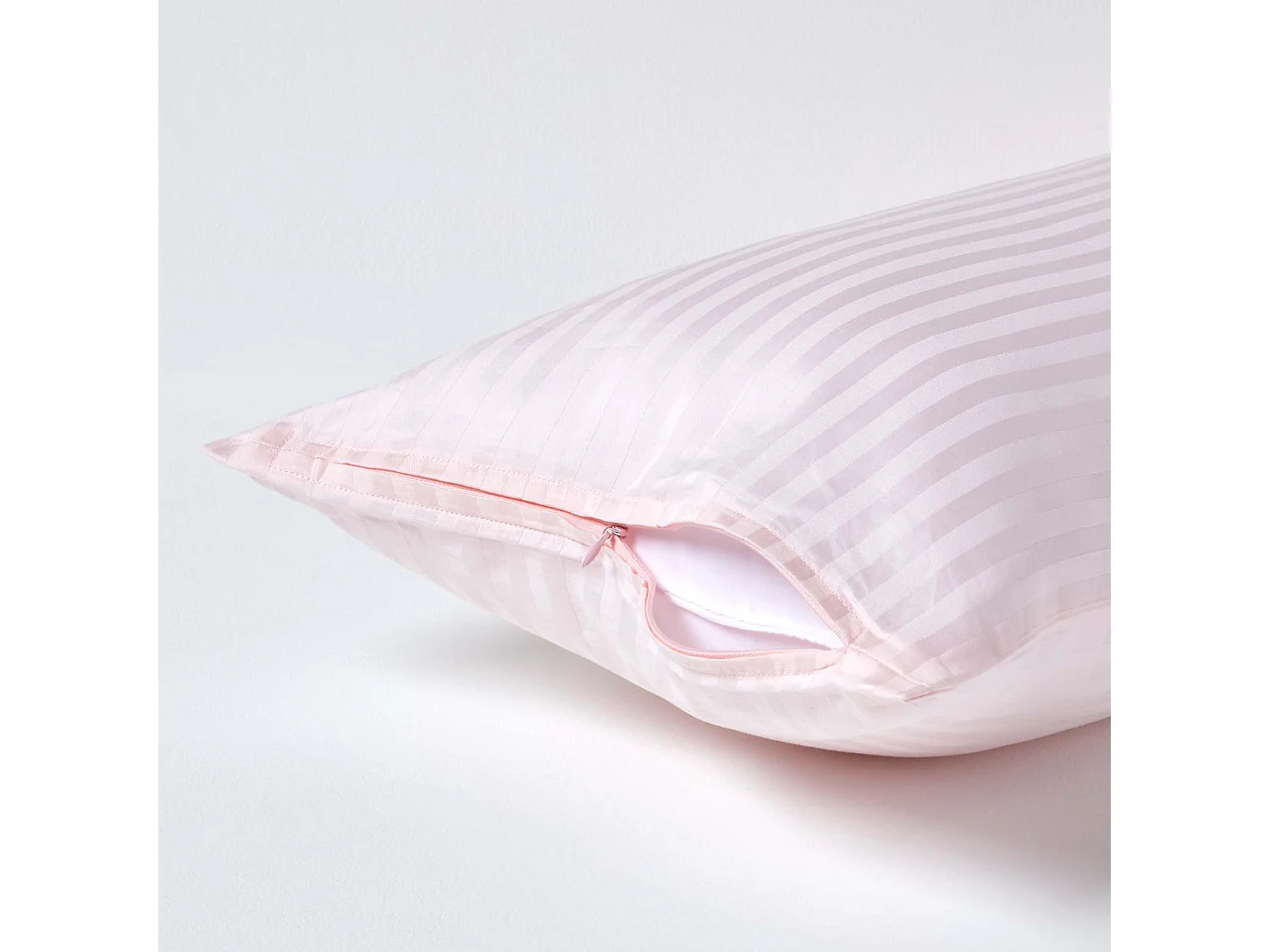 Homescapes Pink Continental Egyptian Cotton Pillowcase 330 TC, 40 x 80 cm