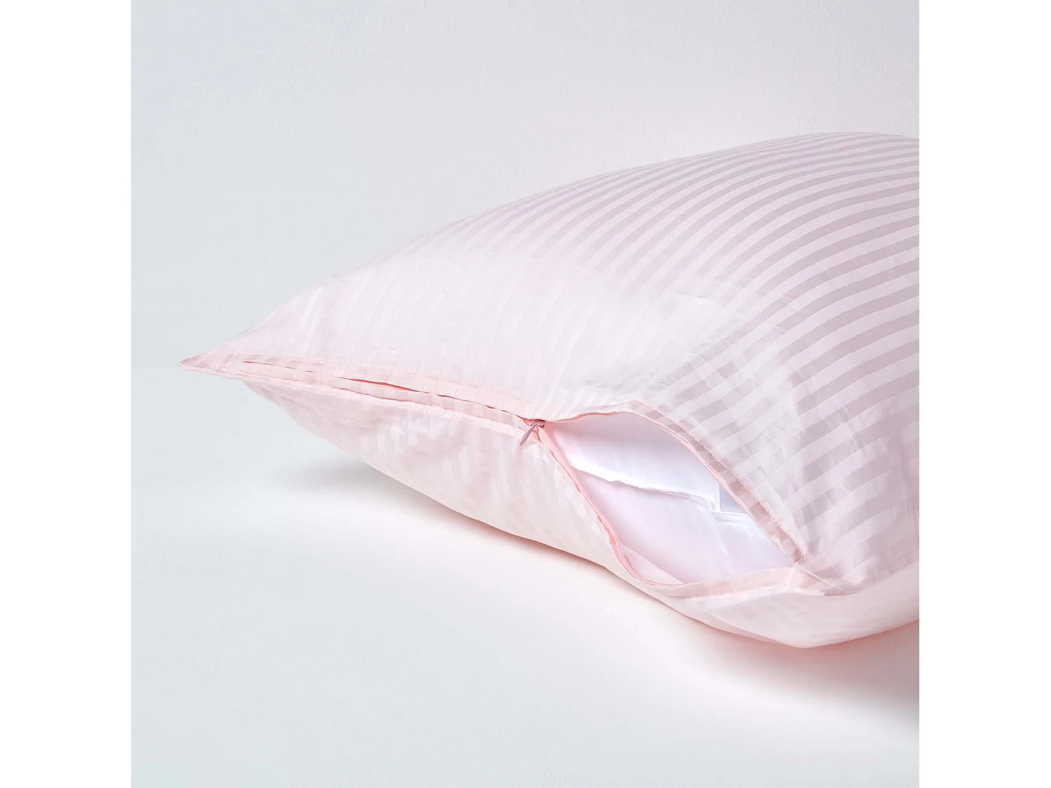 Homescapes Pink Continental Egyptian Cotton Pillowcase 330 TC, 60 x 60 cm