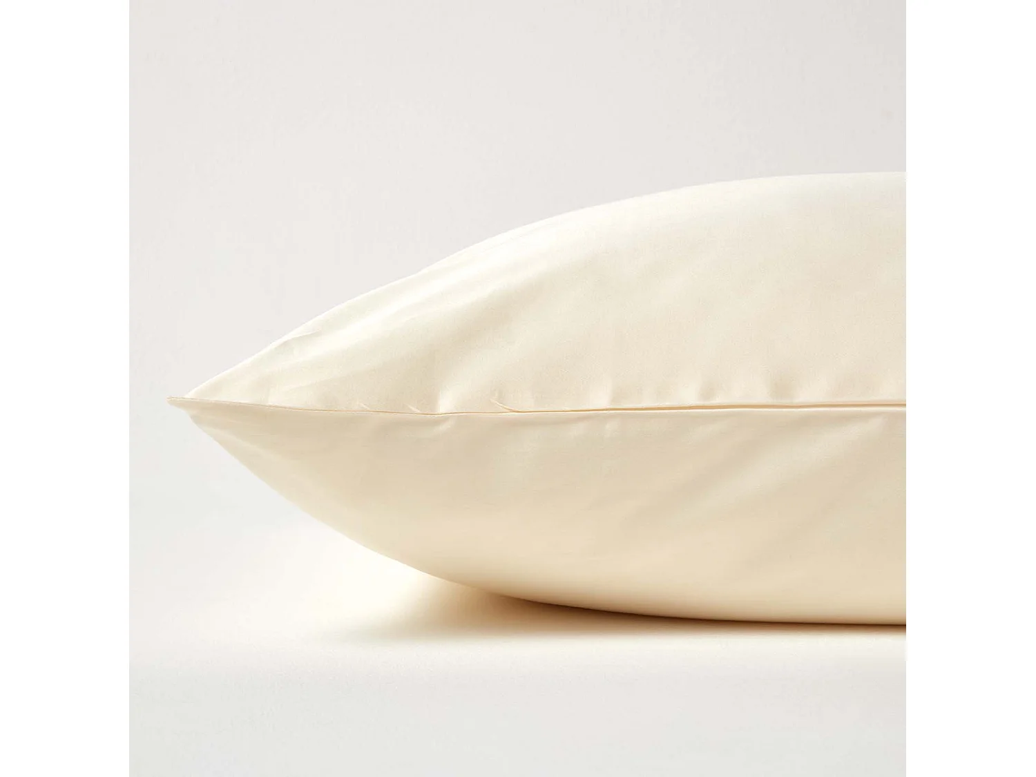 Homescapes Cream Continental Pillowcase Organic Cotton 400 TC, 40 x 80 cm