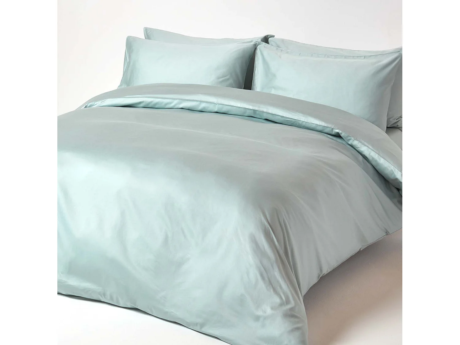 Homescapes Duck Egg Blue Organic Cotton Flat Sheet 400 Thread count, King
