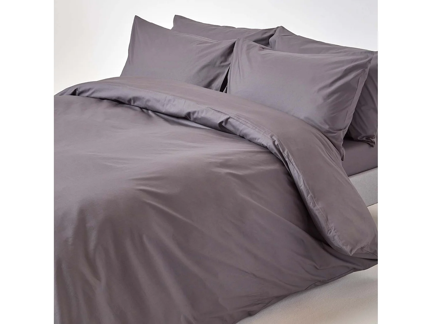 Homescapes Dark Grey Egyptian Cotton Flat Sheet 200 TC, Single