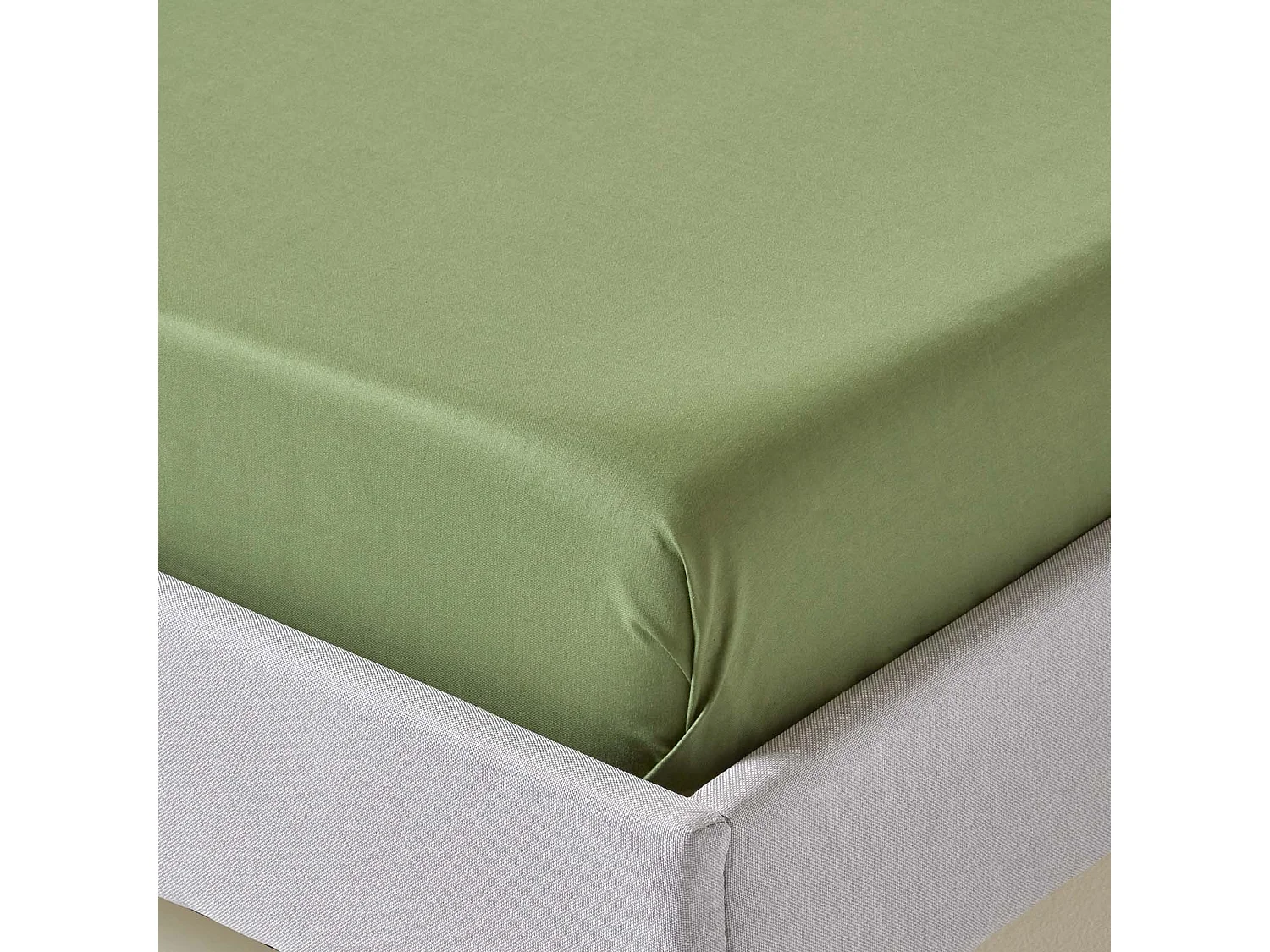 Homescapes Moss Green Organic Cotton Flat Sheet 400 Thread Count, King