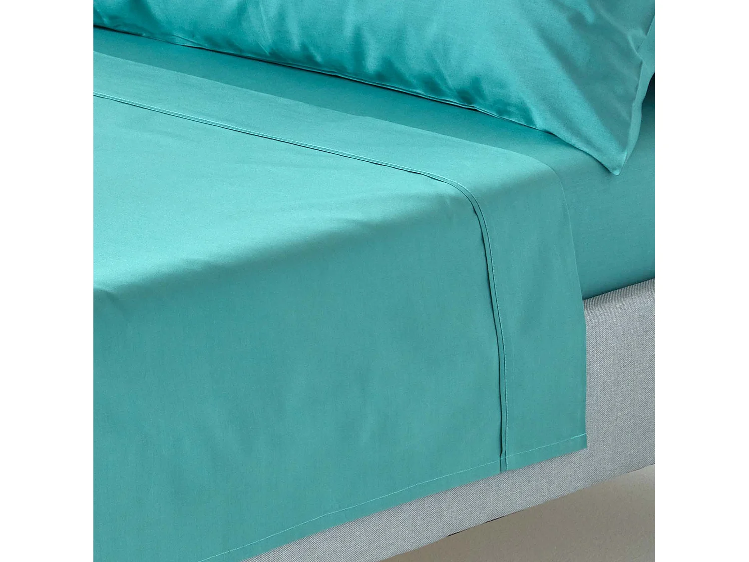 Homescapes Teal Egyptian Cotton Flat Sheet 200 TC, Single