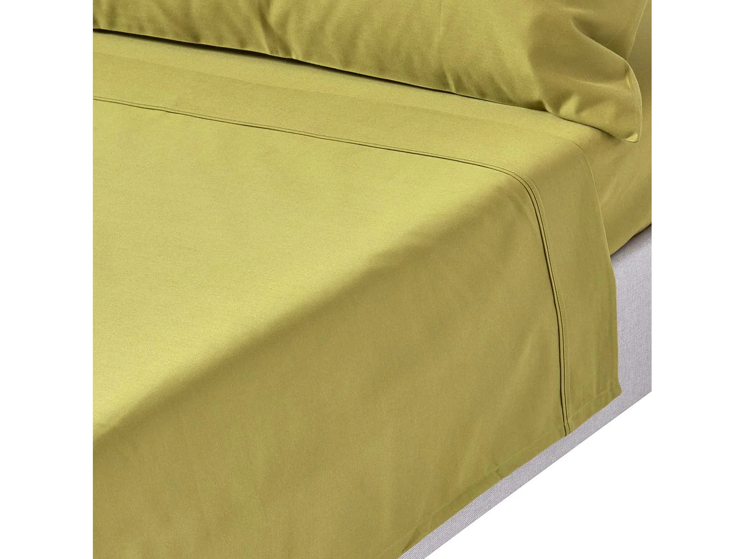 Homescapes Olive Green Egyptian Cotton Flat Sheet 1000 Thread Count, Super king