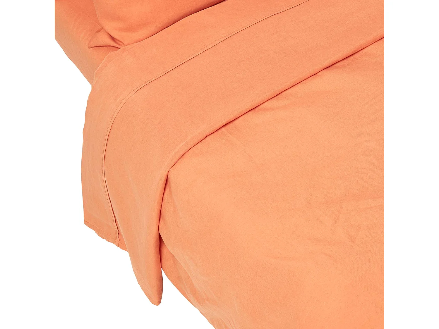 Homescapes Burnt Orange Linen Flat Sheet, Super King