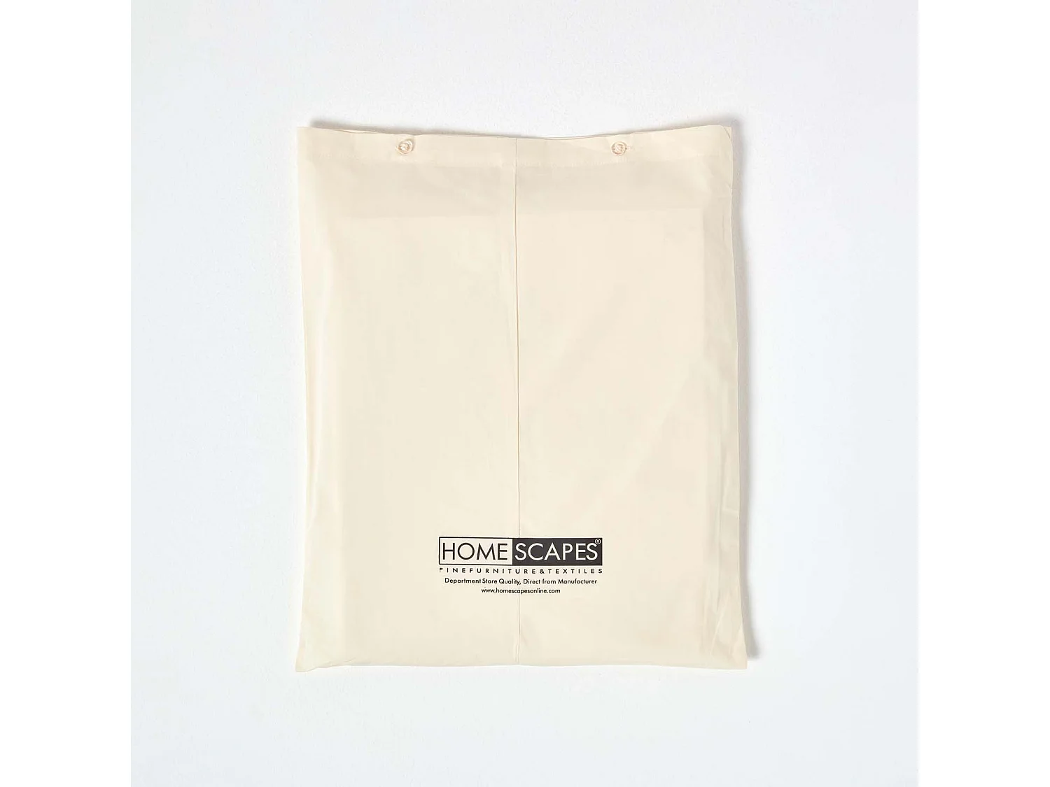 Drap plat uni 100 % coton égyptien 200 fils Crème 275 x 275 cm - HOMESCAPES