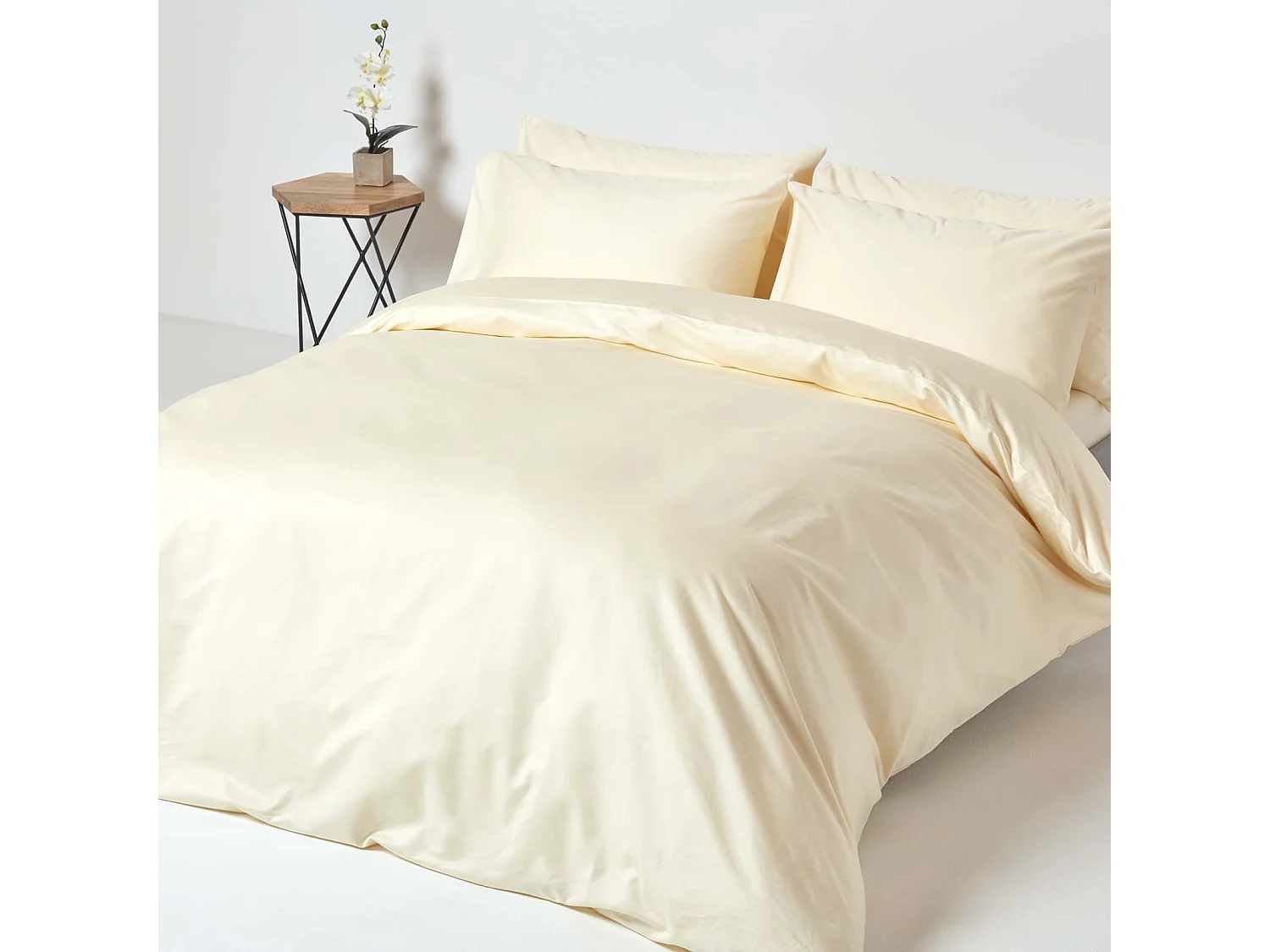 Homescapes Cream Egyptian Cotton Flat Sheet 1000 Thread Count, King