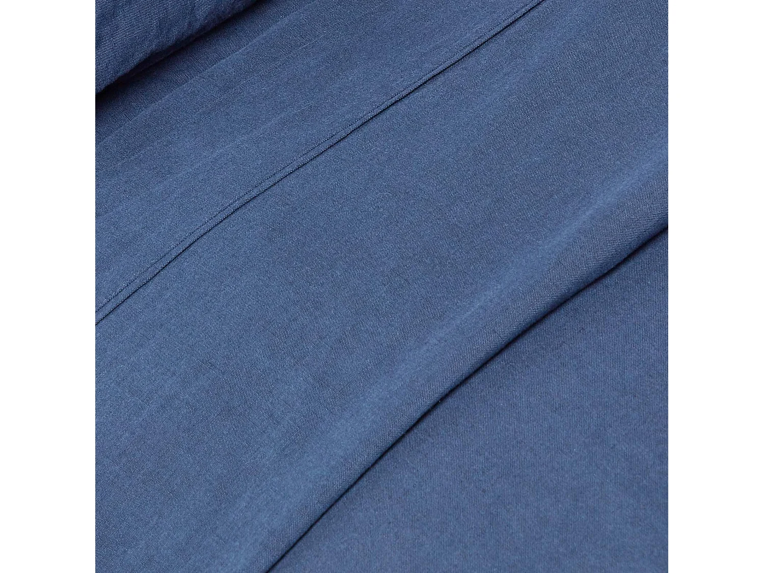 Drap plat en lin lavé Bleu marine – 240 x 275 cm - HOMESCAPES