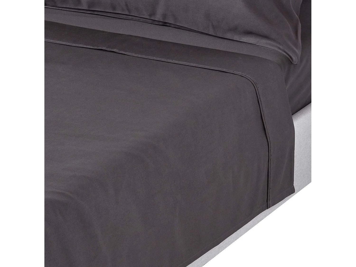 Homescapes Dark Charcoal Grey Egyptian Cotton Flat Sheet 1000 Thread Count, Single
