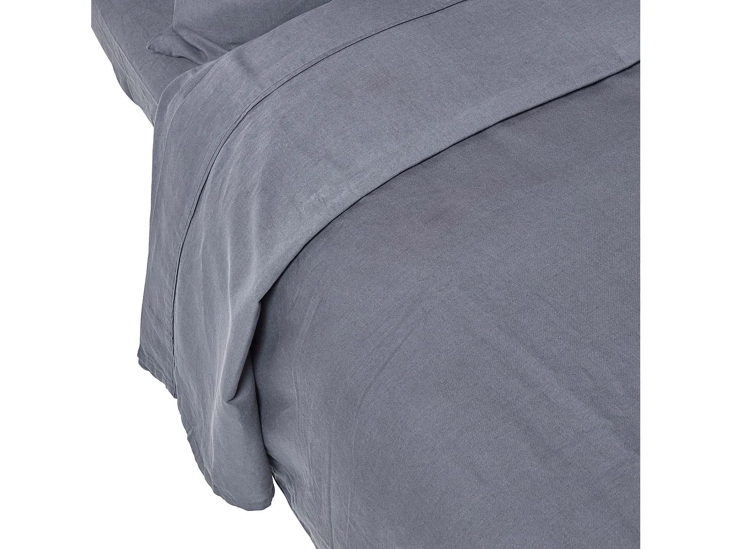 Homescapes Dark Grey Linen Flat Sheet, Single