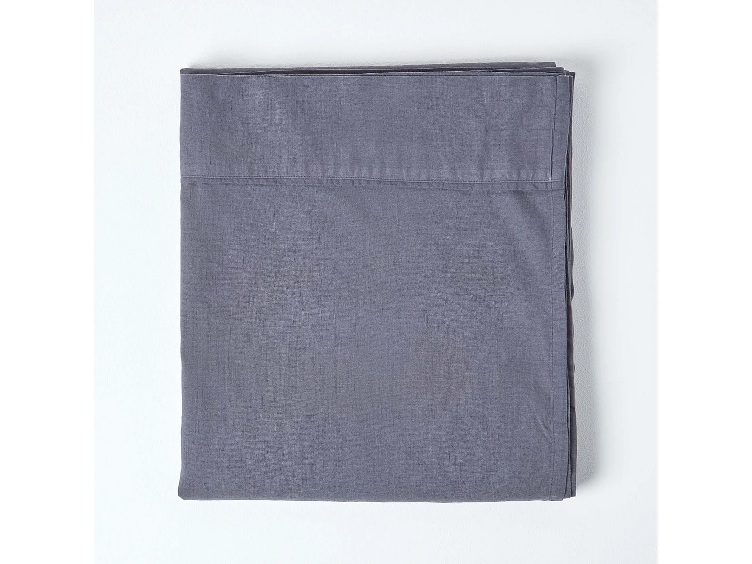Homescapes Dark Grey Linen Flat Sheet, Single