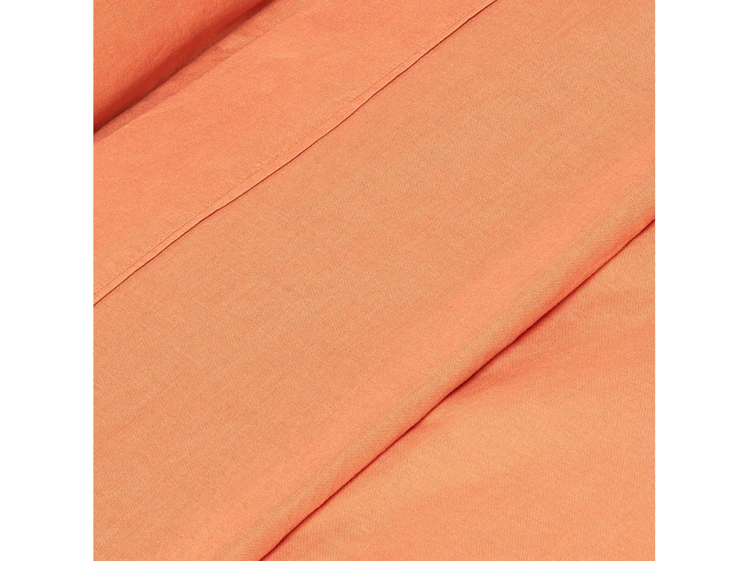 Homescapes Burnt Orange Linen Flat Sheet, King