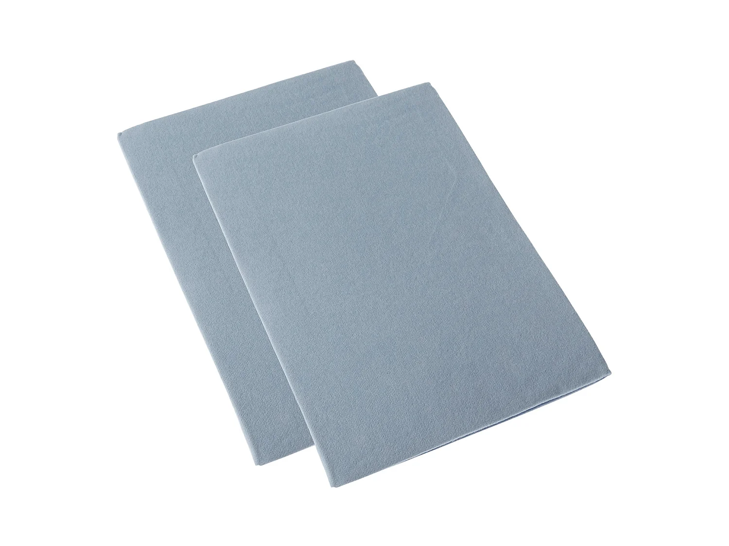 Homescapes Blue 100% Brushed Cotton Cot Flat Sheet Pair, 100 x 150 cm